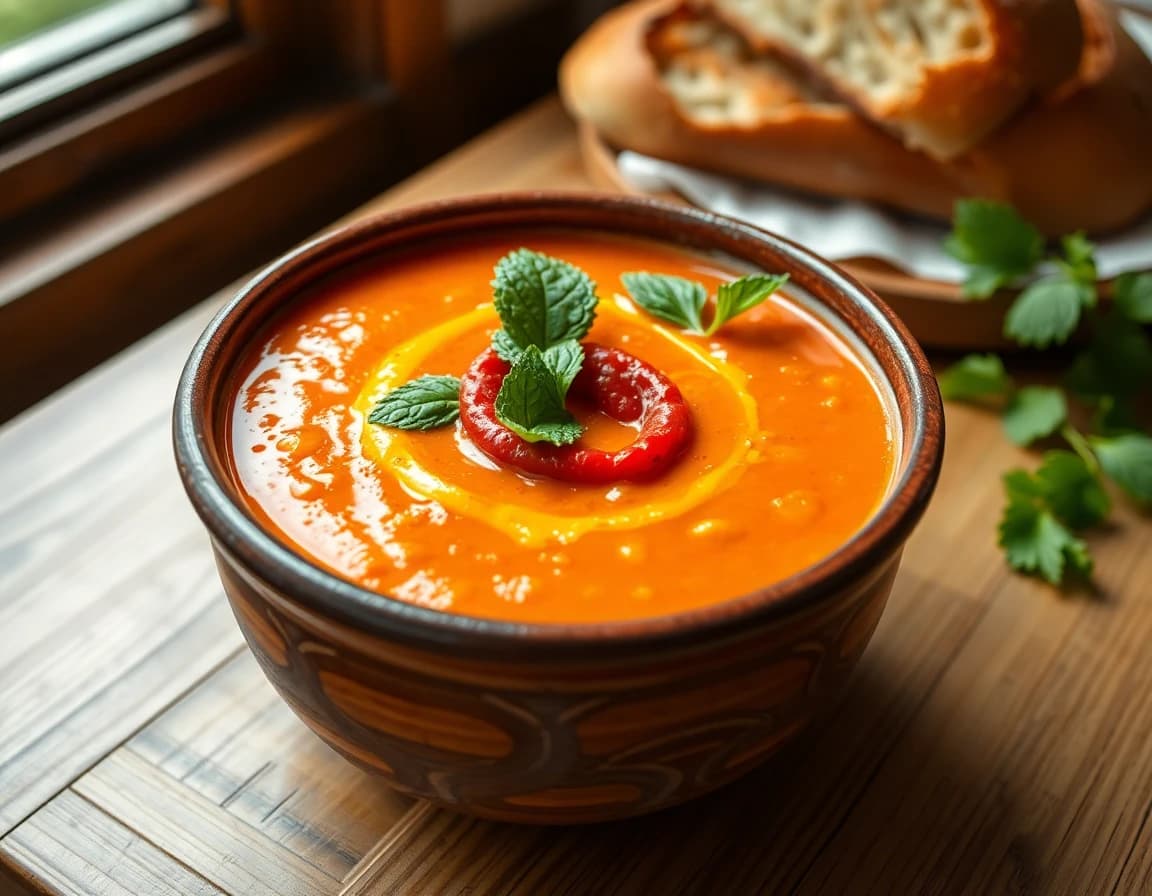 Red Lentil Soup with Mint